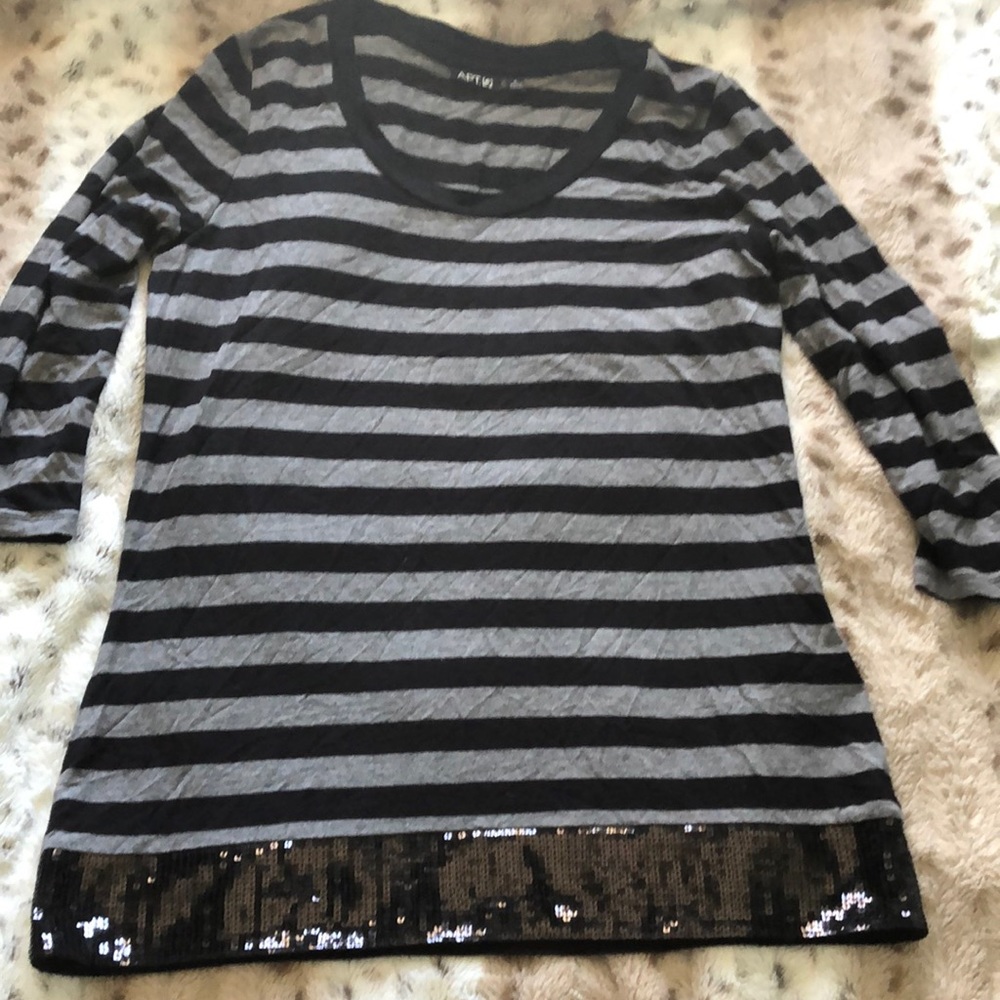Apt. 9 Striped Top with Sequins